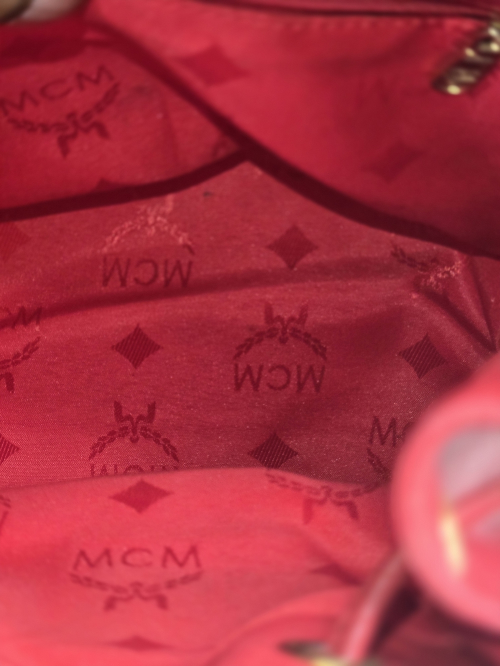 Authentic MCM Red Leather Mini Backpack - Picture 9 of 12